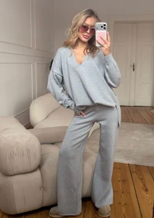 Yoko - Melange grey sweater pants