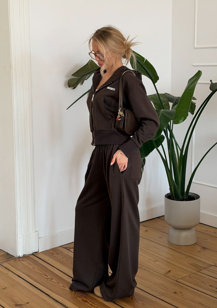 Roxy - Wide dark chocolate brown sweatpants