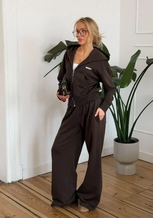 Roxy - Krótka bluza rozpinana z kapturem Dark Chocolate