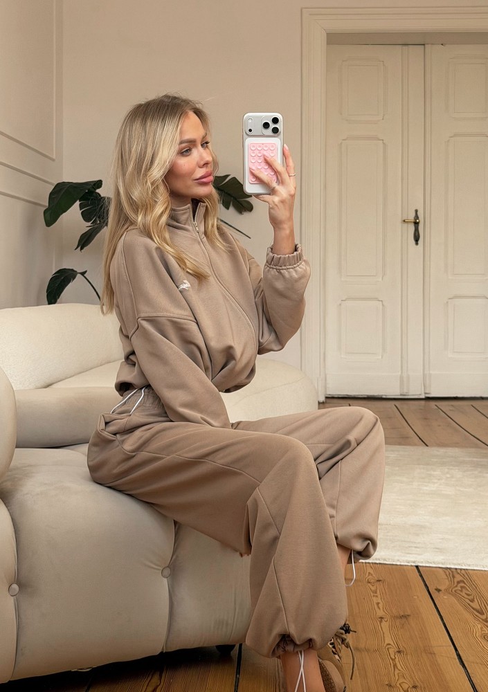 Glide - Latte beige cotton sweatpants