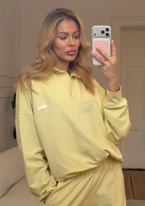 Dash - Butter yellow cotton jumper with a collar