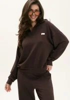Dash - Dark chocolate brown cotton jumper with a collar