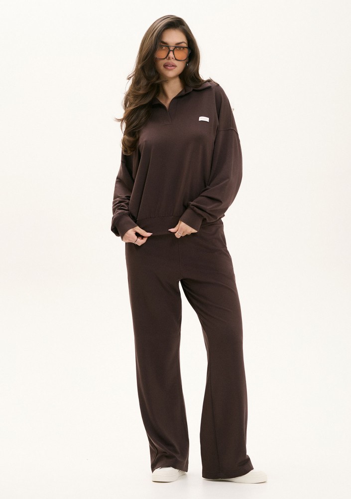 Dash - Dark chocolate brown cotton sweatpants