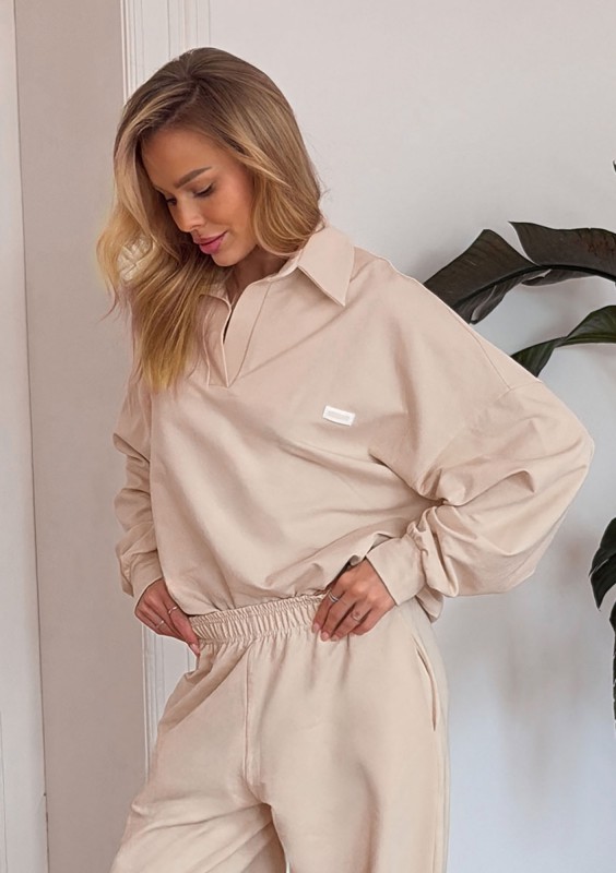 Dash - Bluza z kołnierzykiem Oat Beige