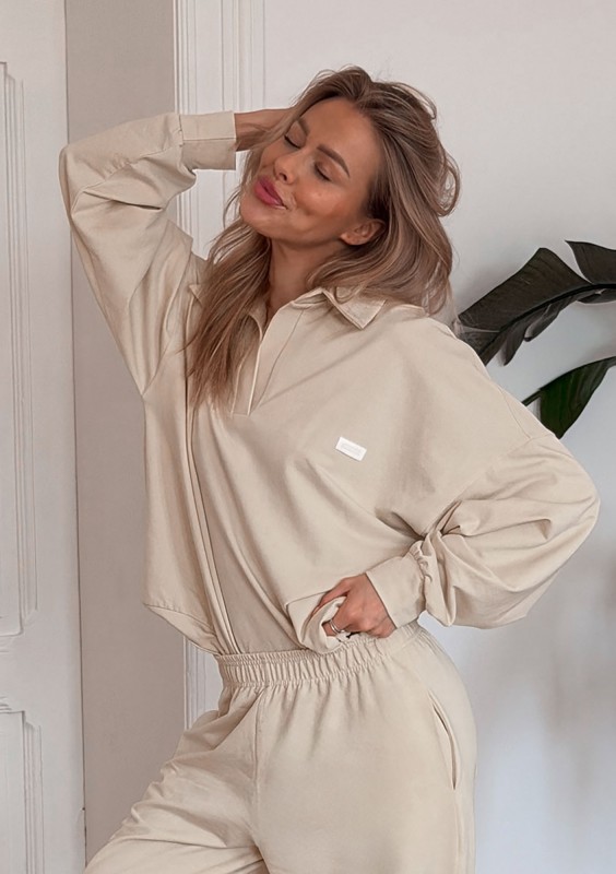 Dash - Bluza z kołnierzykiem Oat Beige