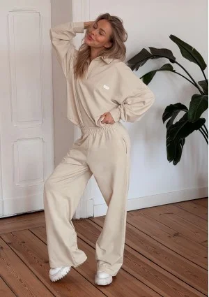 Dash - Oat beige cotton sweatpants