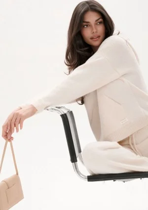 Nemi Soft - Bluza dzianinowa z kapturem i kieszenią Beżowa