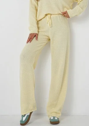 Misti - Yellow waffle weaved pants