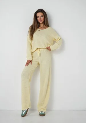 Misti - Yellow waffle weaved pants