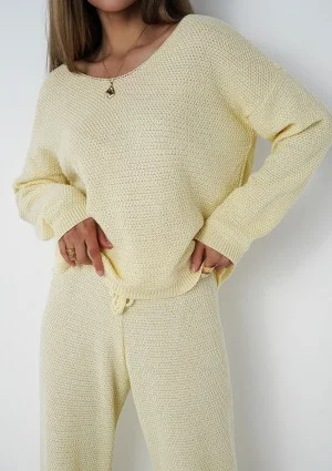 Misti - Yellow waffle weaved sweater