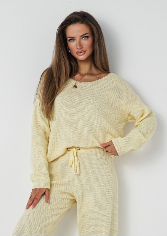 Misti - Yellow waffle weaved sweater