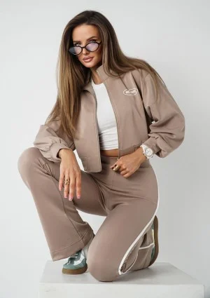 Relay - Krótka bluza rozpinana ze stójką Latte