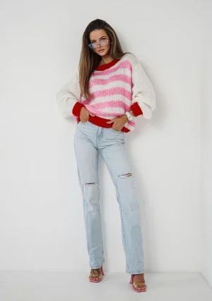 Candy Knit - Light knitted sweater with pink stripes