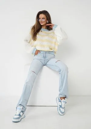Candy Knit - Light knitted sweater with yellow stripes