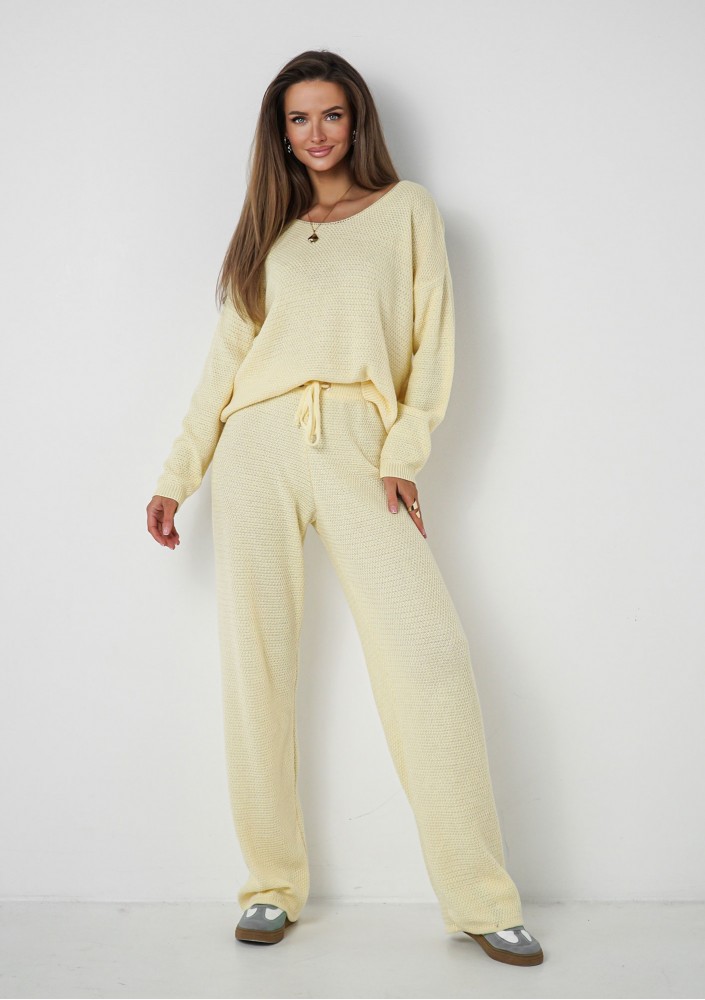 Misti - Yellow waffle weaved sweater