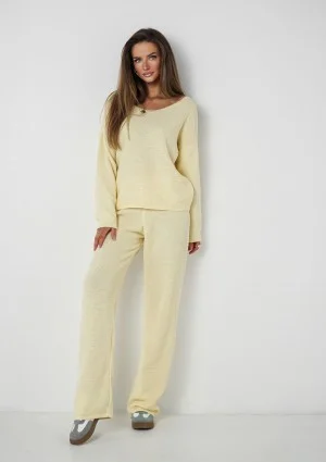 Misti - Yellow waffle weaved sweater