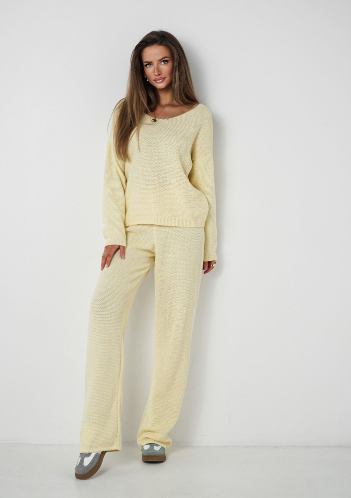 Misti - Yellow waffle weaved sweater