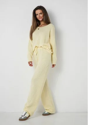 Misti - Yellow waffle weaved sweater