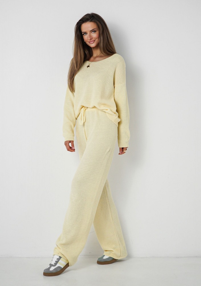 Misti - Yellow waffle weaved sweater