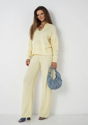 Misti Knit - Yellow waffle weaved sweater