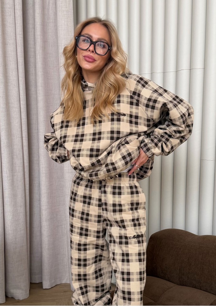 Loom - Beige checked sweatpants