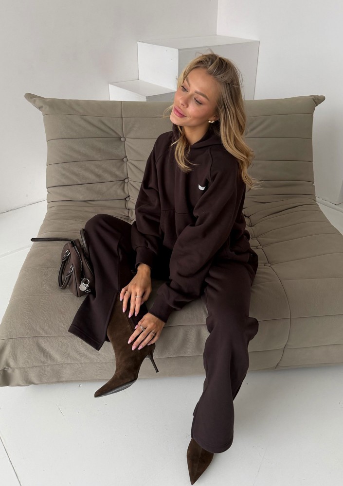 Levi - Bluza kangurka z reglanowym rękawem Dark Chocolate