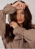 Floe - Latte beige oversize cotton shirt