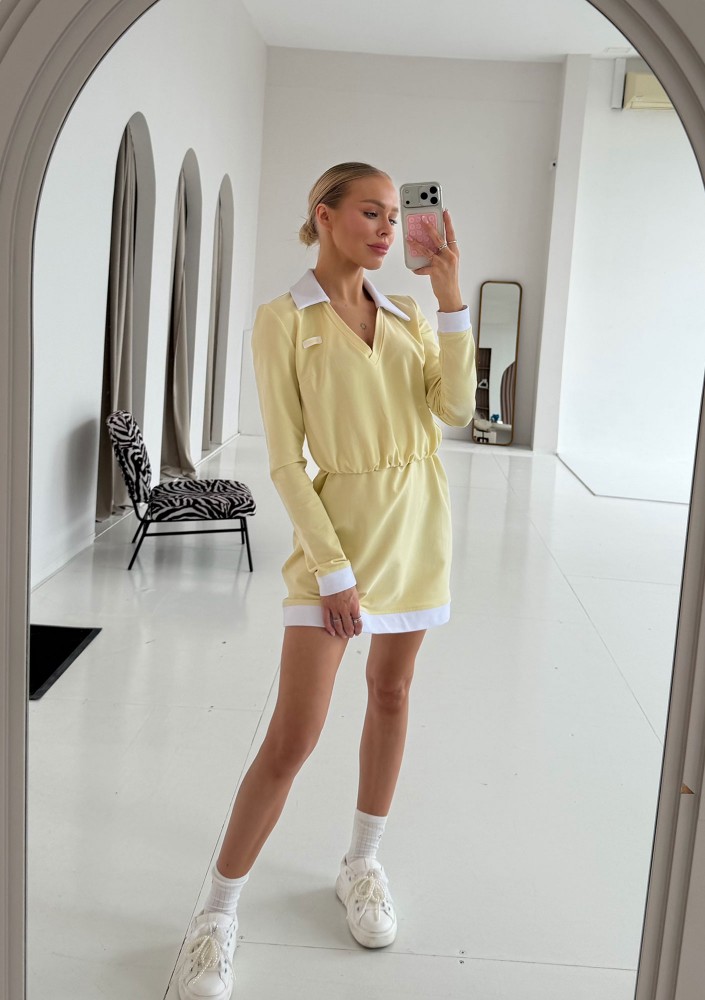 Rally - Butter yellow polo mini dress