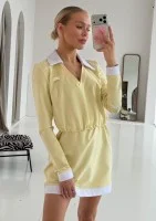 Rally - Sukienka dresowa z kołnierzykiem Butter Yellow