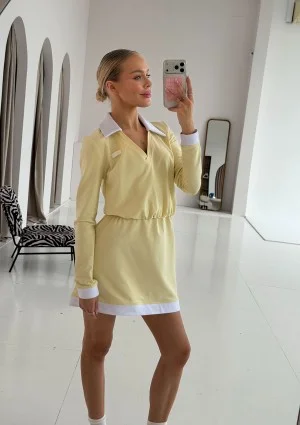 Rally - Butter yellow polo mini dress