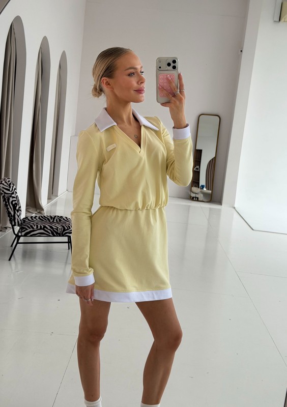 Rally - Butter yellow polo mini dress