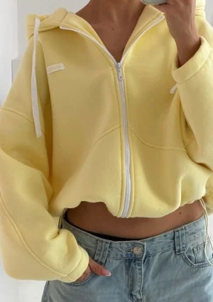 Lilo - Yellow oversized zip up jumper