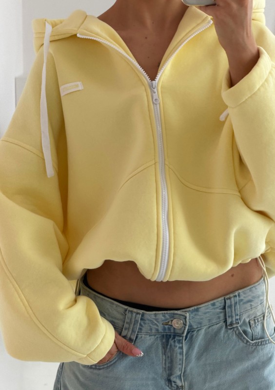 Lilo - Yellow oversized zip up jumper