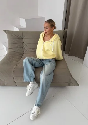 Lilo - Yellow oversized zip up jumper