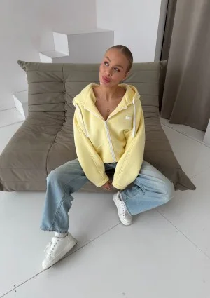 Lilo - Bluza rozpinana oversize z kapturem Żółta