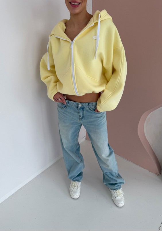Lilo - Yellow oversized zip up jumper