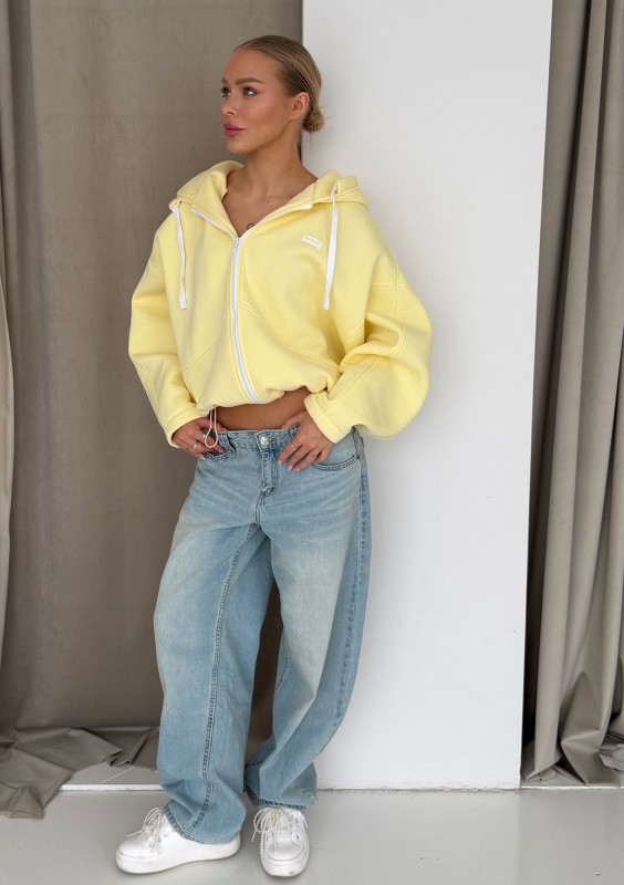 Lilo - Yellow oversized zip up jumper