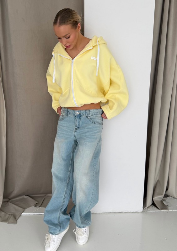 Lilo - Yellow oversized zip up jumper