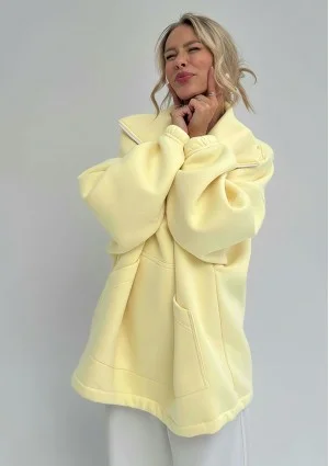 Yale Zip - Yellow oversized jumper with a pocket