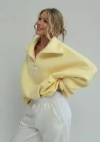 Yale Zip - Yellow oversized jumper with a pocket
