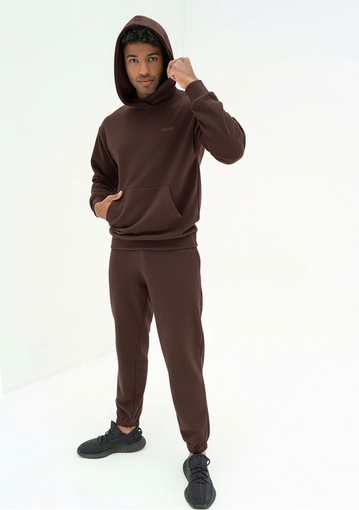 Pure - Men's dark chocolate brown hoodie