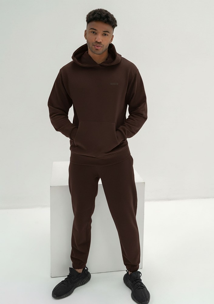 Pure - Men's dark chocolate brown hoodie