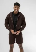 Pure - Men's dark chocolate brown zipped hoodie