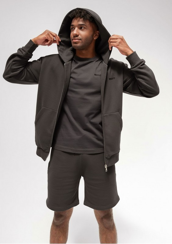 Pure - Men's graphite zipped hoodie