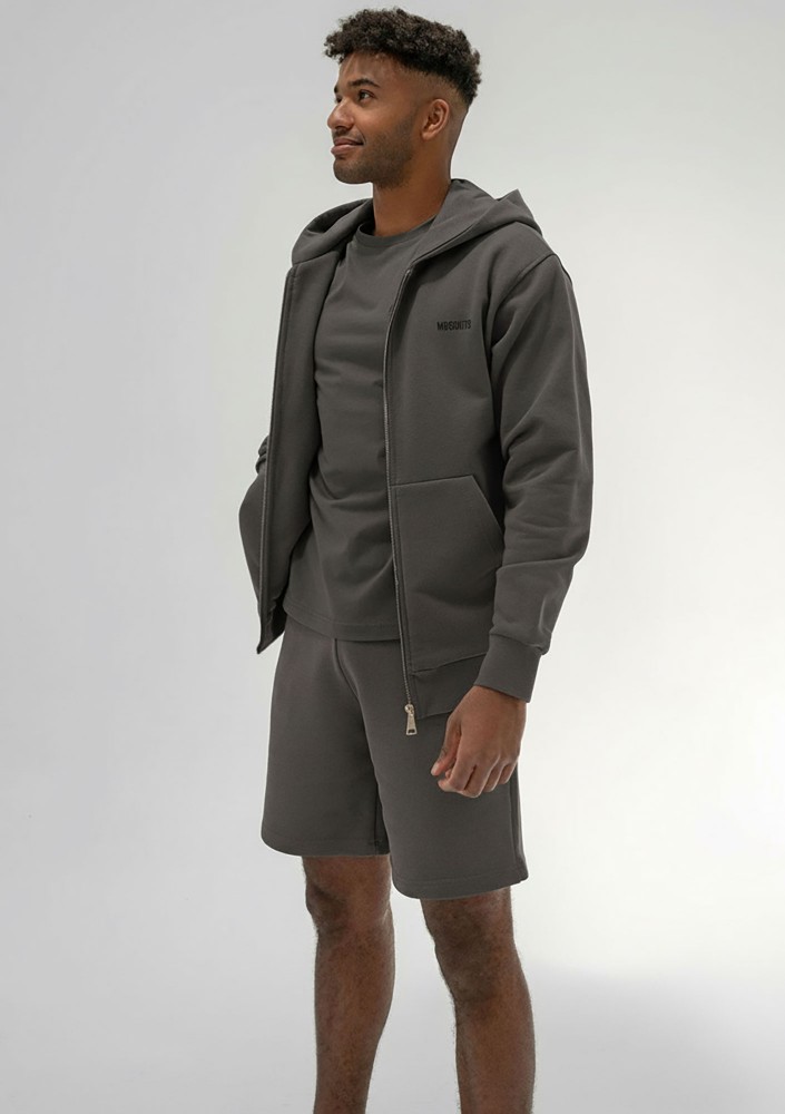 Pure - Men's graphite zipped hoodie