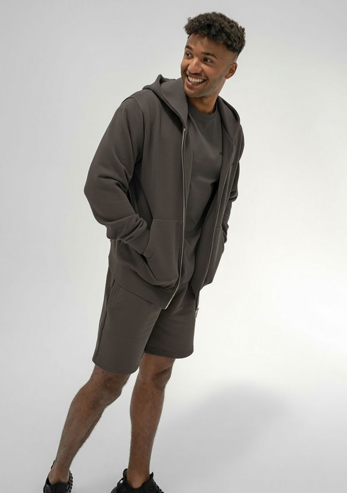Pure - Men's graphite zipped hoodie