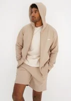 Pure - Men's sand beige zipped hoodie