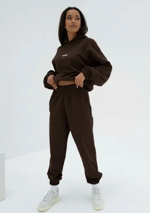 Icon - Bluza z kapturem i ściągaczem Dark Chocolate