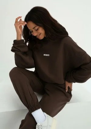 Icon - Bluza z kapturem i ściągaczem Dark Chocolate