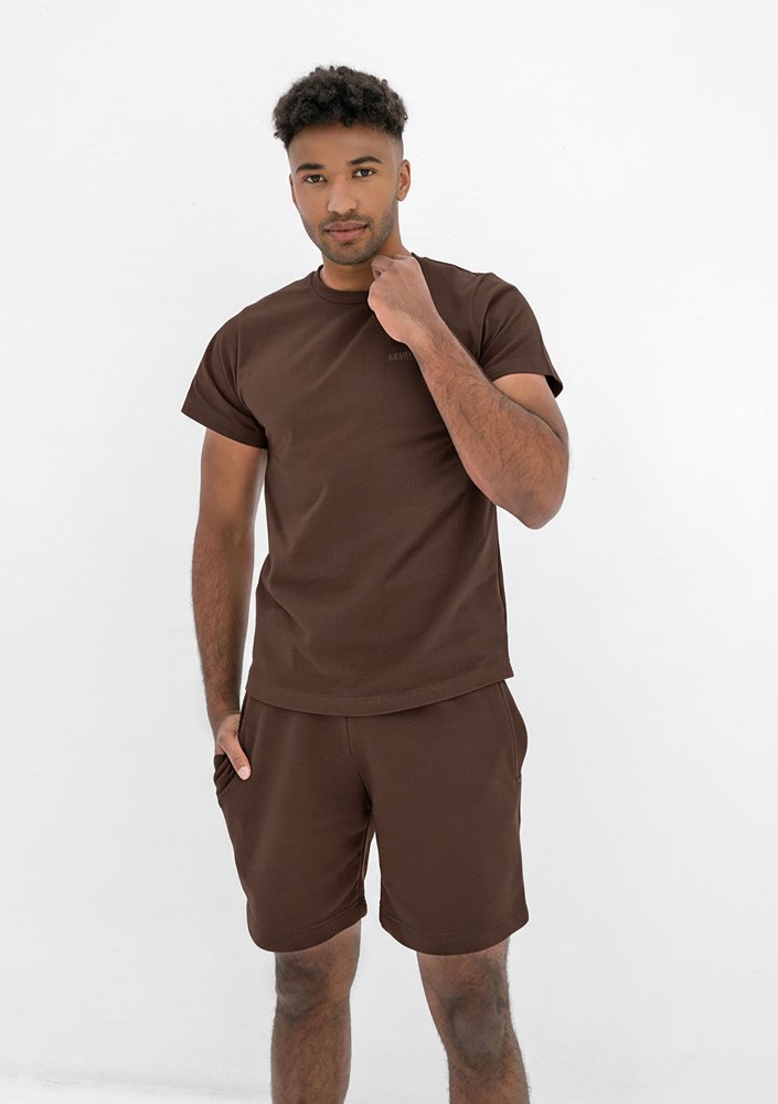 Pure - Men's dark chocolate brown sweatshorts